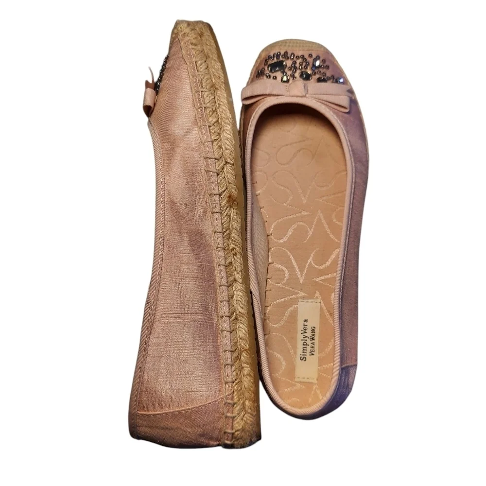 Simply Vera Pink Embellished Espadrille Ballet Flats